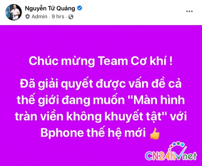 ceo nguyen tu quang  bphone the he moi se co man hinh tran vien khong khuyet tat