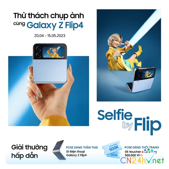 galaxy z flip4 khuay dong cong dong galaxy fans chao he cuc chat voi cuoc thi chup anh  ??selfie by flip ??