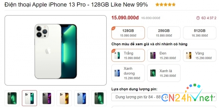 iphone 13 pro ban gia re nhu cho dau thang 12 trang bi van ngon nhu iphone 15 pro moi