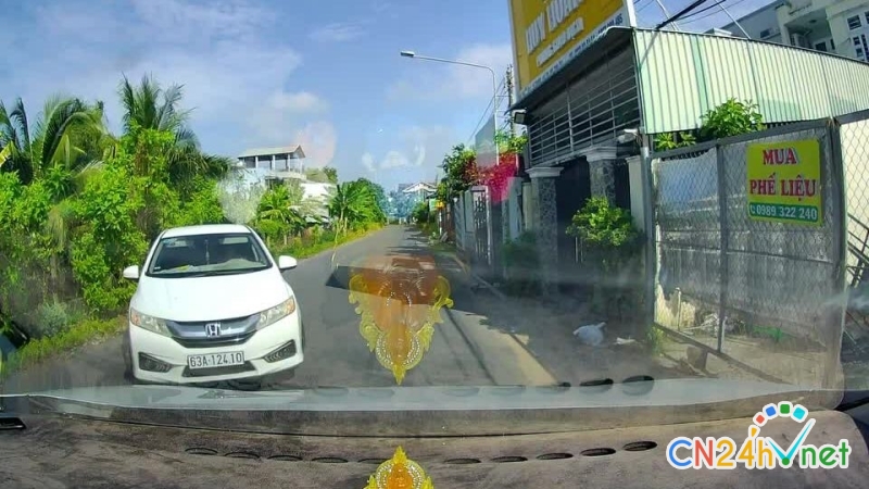 nguoi phu nu do oto cheo duong de vao cua hang