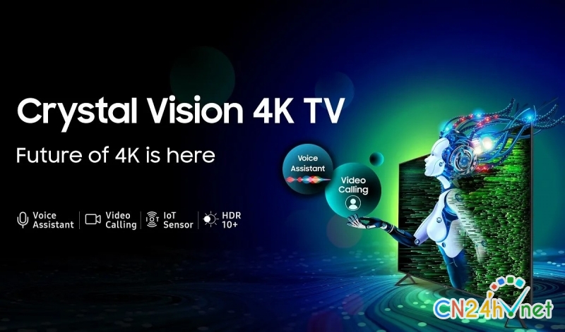 samsung ra mat tv crystal vision 4k  gia tu 9 7 trieu ho tro goi video tro ly da giong noi