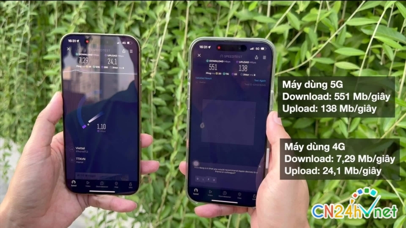 so sanh toc do ket noi thuc te cua 5g va 4g