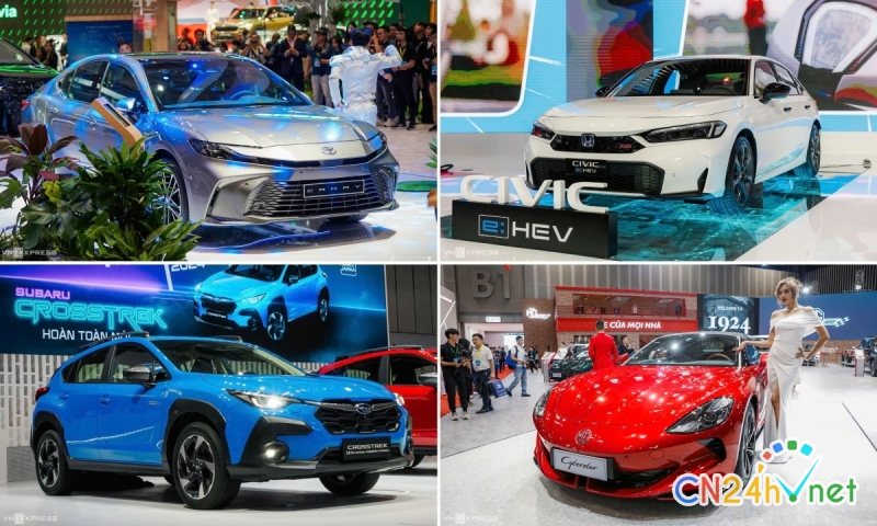 vietnam motor show 2024  hang loat xe dien va hybrid chao thi truong