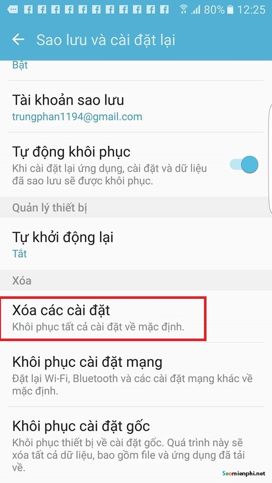 khoi phuc cai dat goc smartphone android ma khong mat du lieu